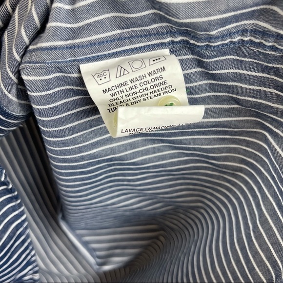 Tommy Hilfiger Men’s Size 16 Slim Fit Stripe Button Up Shirt Nautical Office - Picture 5 of 6